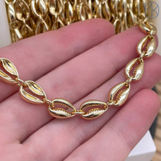 Цепь №344-1 ракушка, цвет золото 7 мм 