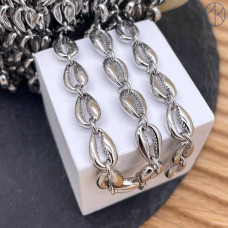 Цепь №344 ракушка, цвет серебро 7 мм 