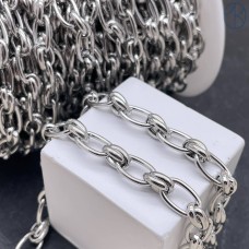 Цепь №345 цвет серебро 7 мм 