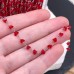 Цепь №347 цвет серебро чешское стекло красное 4 мм