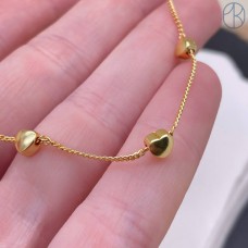 Цепь №360-1 сердце, цвет золото 4 мм