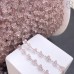 Цепь №385 цвет серебро розовые цирконы 4 мм