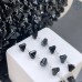 Цепь №387 цвет серебро черные цирконы 6 мм