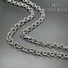 Цепь №4 цвет серебро 6*1,7 мм