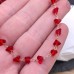 Цепь №402 цвет золото чешское стекло красное 6 мм