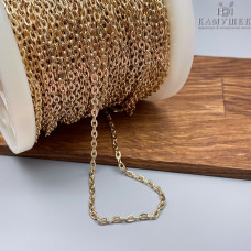 Цепь №58/5-1 цвет золото 3 мм