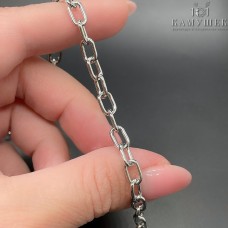 Цепь №68 цвет серебро 7,8*5 мм