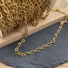Цепь сталь №118-1С цвет золото 5 мм