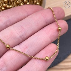 Цепь сталь №129-1С цвет золото 3,5 мм