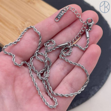 Цепь сталь с замком №1 цвет серебро 2 мм Цепь сталь с замком №1 цвет серебро 2 мм