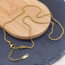 Цепь сталь с замком №1 цвет золото 14К 2 мм Цепь сталь с замком №1 цвет золото 14К 2 мм