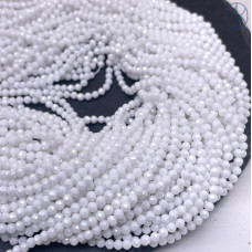 Циркон огранка белый непрозрачный 3 мм (кубический цирконий, фианит) 