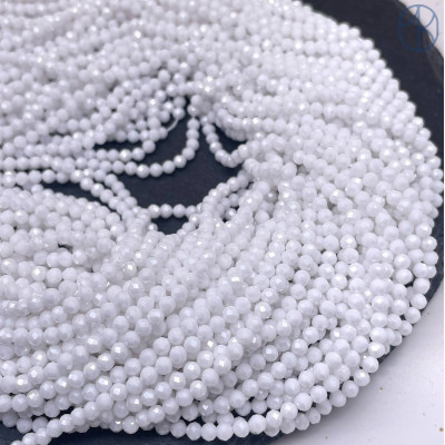 Циркон огранка белый непрозрачный 3 мм (кубический цирконий, фианит) 