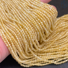 Циркон огранка бледно-желтый 2 мм (кубический цирконий, фианит) 