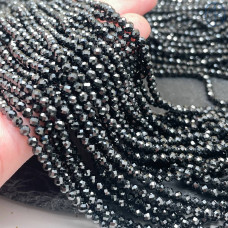 Циркон огранка черный №1 3 мм (кубический цирконий, фианит) 