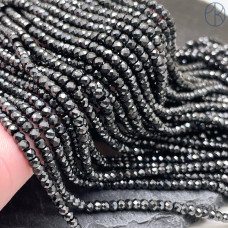 Циркон огранка черный рондель 3 мм (кубический цирконий, фианит) 