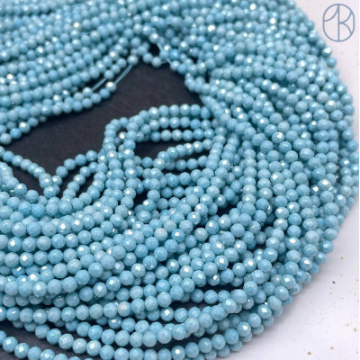 Циркон огранка голубой №2 непрозрачный 3 мм (кубический цирконий, фианит) 