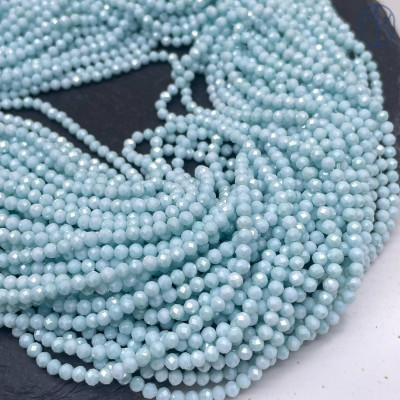 Циркон огранка голубой непрозрачный 3 мм (кубический цирконий, фианит) 