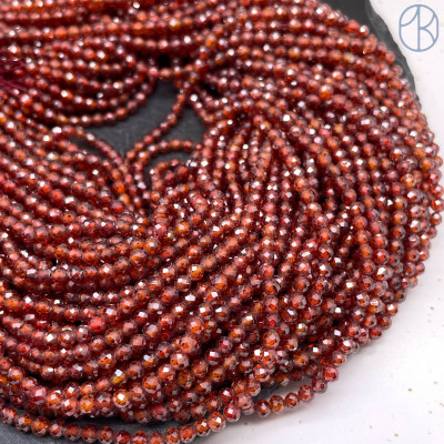 Циркон огранка красно-коричневый 3 мм (кубический цирконий, фианит) 