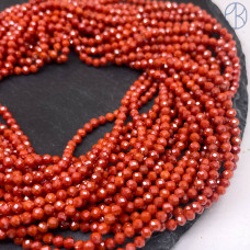 Циркон огранка оранжевый непрозрачный 3 мм (кубический цирконий, фианит) 