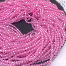 Циркон огранка розовый №1 3 мм (кубический цирконий, фианит) 