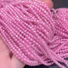 Циркон огранка розовый №1 3 мм (кубический цирконий, фианит) 