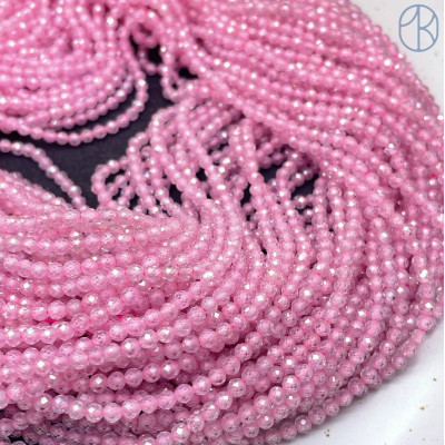 Циркон огранка розовый 3 мм (кубический цирконий, фианит) 