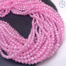 Циркон огранка розовый 4 мм (кубический цирконий, фианит) 