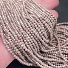 Циркон огранка серо-коричневый непрозрачный 2 мм (кубический цирконий, фианит) 