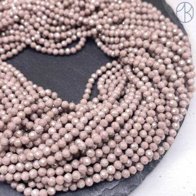 Циркон огранка серо-коричневый непрозрачный 3 мм (кубический цирконий, фианит) 