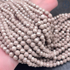 Циркон огранка серо-коричневый непрозрачный 4 мм (кубический цирконий, фианит) 