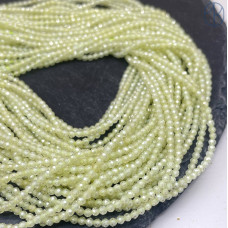 Циркон огранка светло-зеленый 2 мм (кубический цирконий, фианит) 