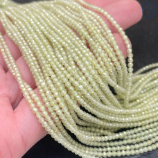 Циркон огранка светло-зеленый 2 мм (кубический цирконий, фианит) 