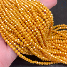 Циркон огранка темно-желтый непрозрачный 3 мм (кубический цирконий, фианит) 