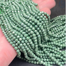 Циркон огранка зеленый непрозрачный 3 мм (кубический цирконий, фианит) 