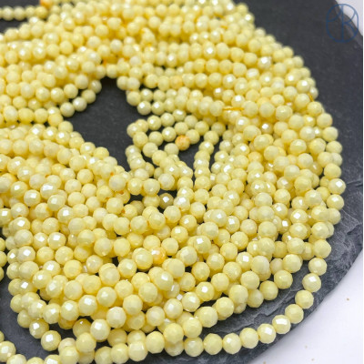 Циркон огранка желтый непрозрачный 4 мм (кубический цирконий, фианит) 