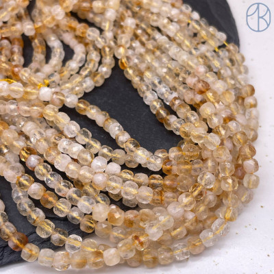 Цитрин куб огранка 4 мм