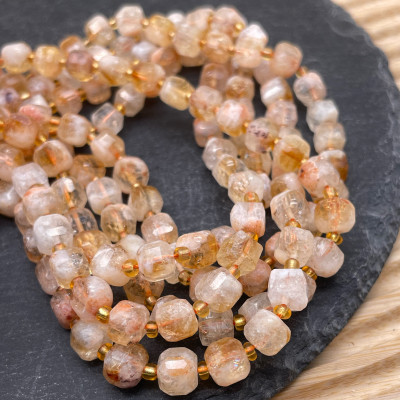 Цитрин куб огранка 6 мм