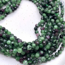 Цоизит 4 мм крупная огранка (64 грани)