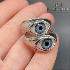 Цвет серебро, Кольцо размерное 18,8мм глаз
