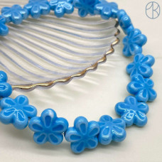 Цветок керамика, цвет голубой 18 мм