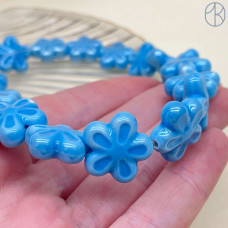 Цветок керамика, цвет голубой 18 мм
