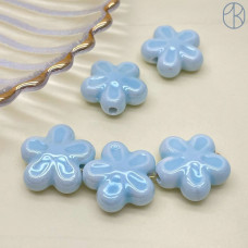 Цветок керамика, цвет светло-голубой 18 мм штучно