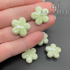 Цветок, керамика, цвет светло-зеленый 18 мм штучно