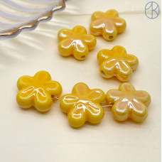 Цветок, керамика, цвет желтый 18 мм штучно