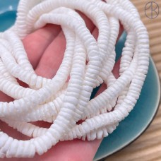 Диски из ракушек, цвет белый 6 мм