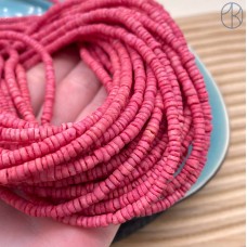 Диски из ракушек, цвет красный 4 мм