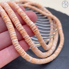 Диски из ракушек, цвет оранжевый, 6*1,7 мм