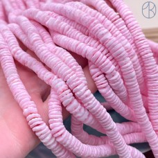 Диски из ракушек, цвет розовый №1 6 мм