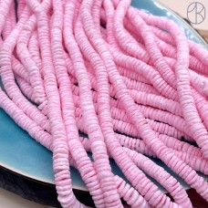 Диски из ракушек, цвет розовый №1 6 мм